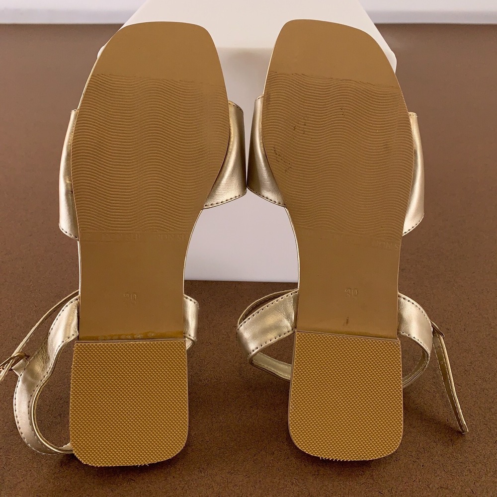 Stylo Women's US Shoe Size 9 Gold Rhinestone Accent Ankle Strap Sandals New - Picture 6 of 7